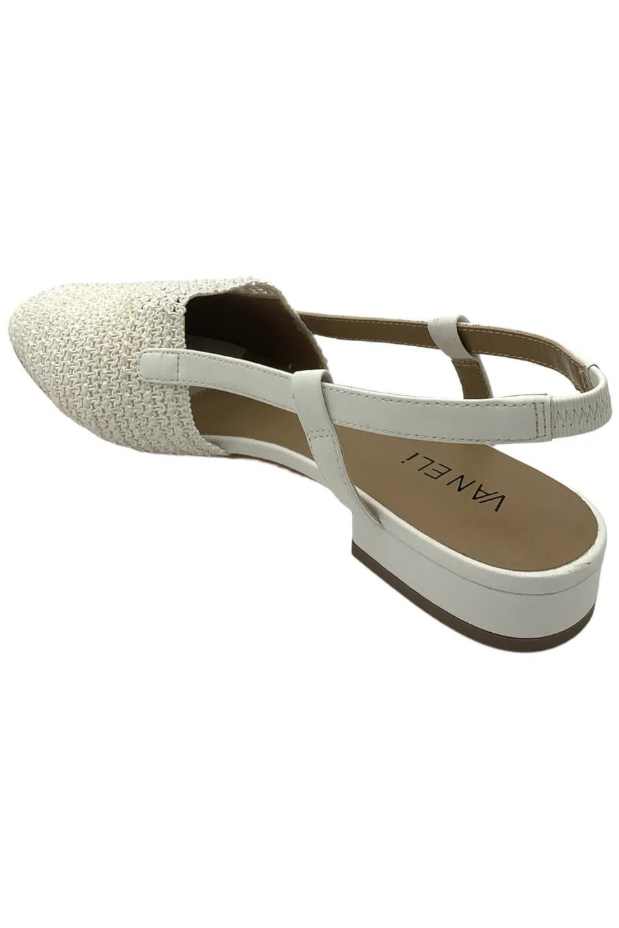Vaneli Women's Janet Slingback Heeled Sandals White - Narrow